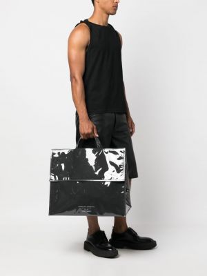 Shopper kabelka s potiskem s abstraktním vzorem Anonymous černá
