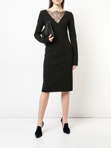 Vestido de cóctel de encaje Givenchy negro