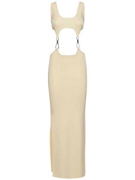 Viskózové dlouhé šaty Aya Muse bílé