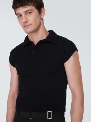 Кашмирена поло тениска Loewe черно