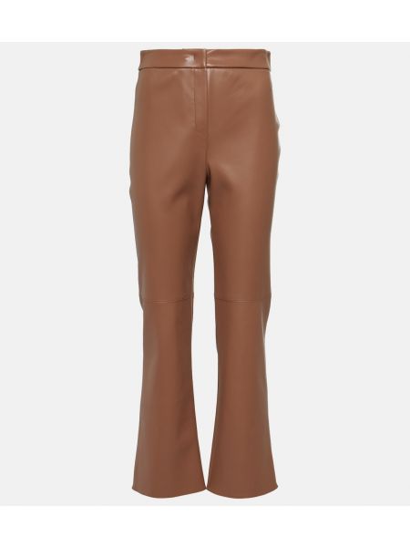 Кожаные брюки из искусственной кожи 's Max Mara коричневые