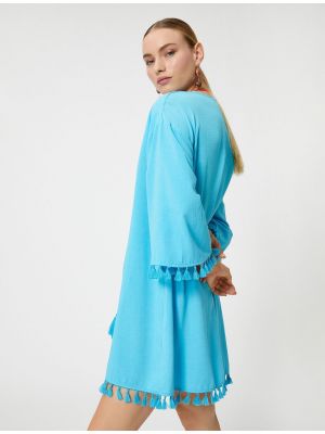 Oversized viskózové bavlněné mini šaty Koton