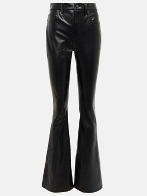 Pantalones de cuero de cuero sintético Veronica Beard negro