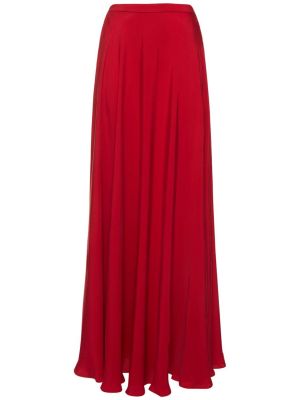 Saténová dlhá sukňa Ralph Lauren Collection červená