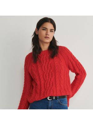 Pletený pletený svetr Reserved červený