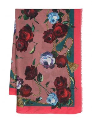 Květinový šál s potiskem Dolce & Gabbana růžový