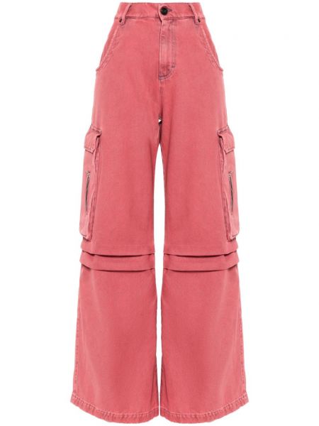 High waist cargo-jeans Semicouture pink