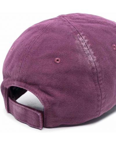 Gorra desgastada con estampado Balenciaga violeta