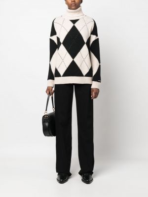 Sweter wełniany z wzorem argyle Ermanno Firenze