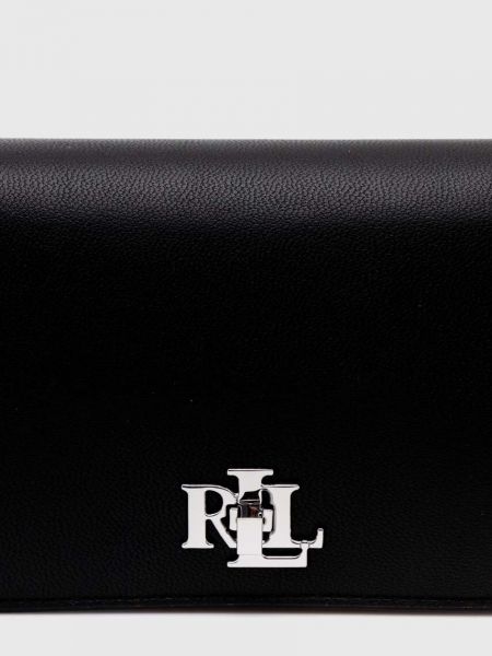 Bőr estélyi táska Lauren Ralph Lauren fekete