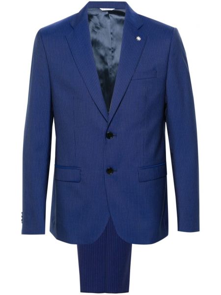 Csíkos öltöny Manuel Ritz kék