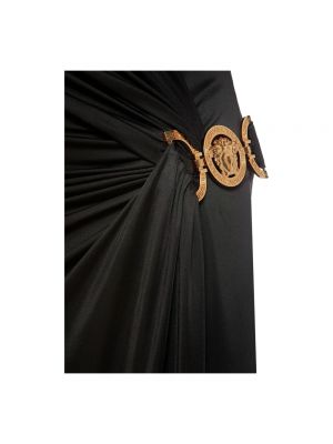 Vestido largo sin mangas de viscosa con escote v Versace negro