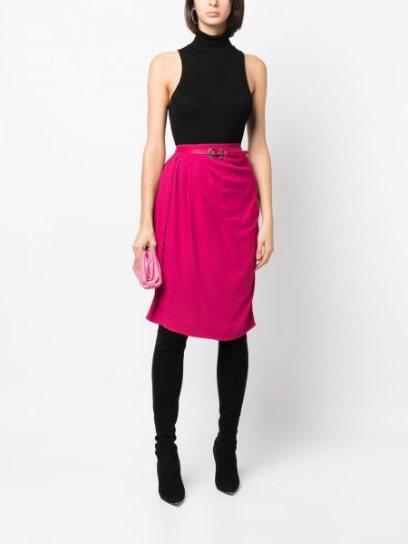 Spódnica drapowana Christian Dior różowa