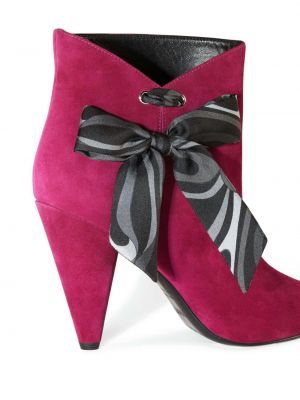 Ankle boots z kokardką Pucci różowe
