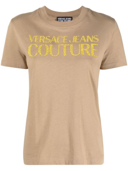 Bombažna majica s potiskom Versace Jeans Couture