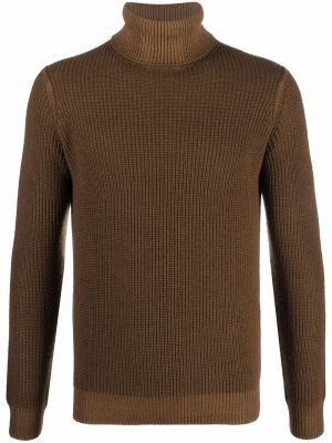 Sweter z wełny merino Dell'oglio brązowy