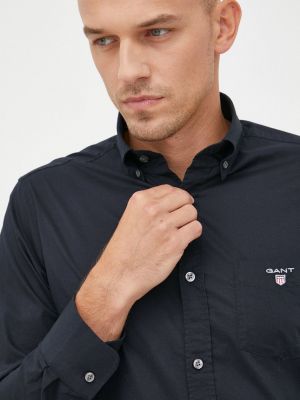 Koszula na guziki bawełniana puchowa Gant czarna