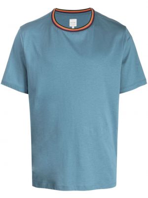 Dryžuotas medvilninis marškinėliai Paul Smith mėlyna