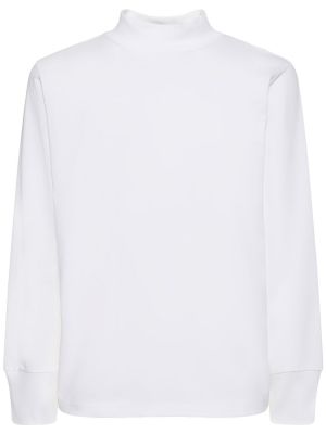 Camiseta de manga larga de algodón manga larga Sacai blanco