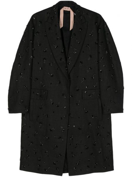Lniany płaszcz N°21 czarny