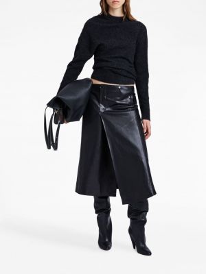 Asymetrické kožená sukně Proenza Schouler černé