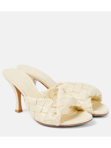 Mules en cuir Bottega Veneta blanc