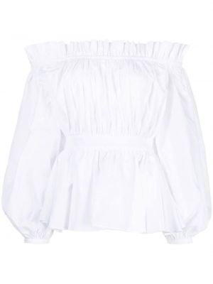 Памучна блуза Alexander Mcqueen бяло