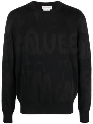 Pullover mit print mit rundem ausschnitt Alexander Mcqueen schwarz
