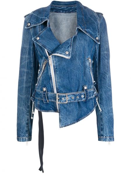 Байкерская джинсовая куртка Unravel Project, синяя