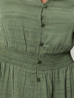 Платье миди на пуговицах с v-образным вырезом Dorothy Perkins хаки