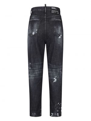 Distressed high waist skinny jeans Dsquared2 schwarz