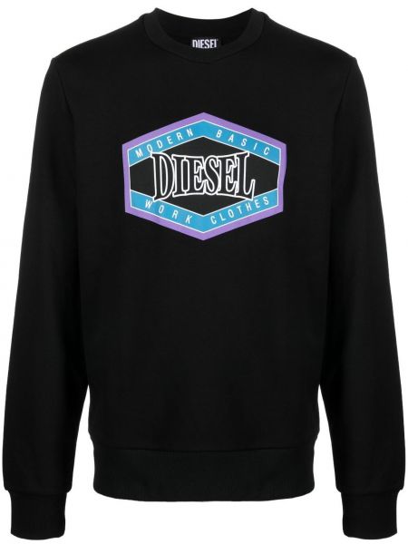 Trykt sweatshirt Diesel svart