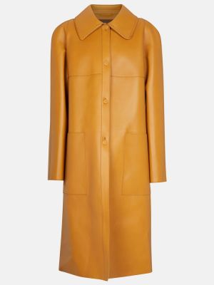 Kožený krátký kabát Loro Piana žlutý