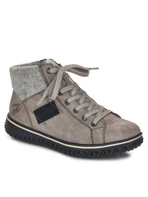 Členkové topánky Rieker sivá