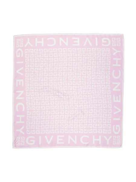 Jedwabna szal z nadrukiem Givenchy różowa