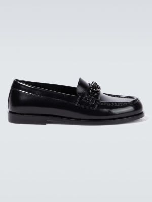 Bőr loafer Valentino Garavani fekete