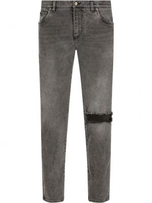 Jeans skinny effet usé slim Dolce & Gabbana gris