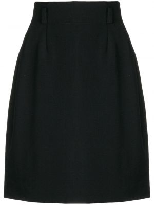 Vlněné mini sukně s vysokým pasem na zip Jean Louis Scherrer Pre-owned - černá