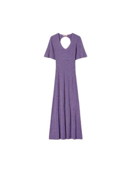 Sukienka midi z długim rękawem Twinset fioletowa