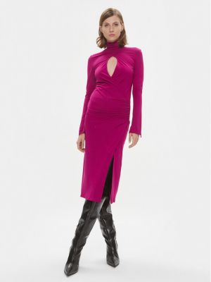 Slim fit priliehavé šaty Pinko fialová