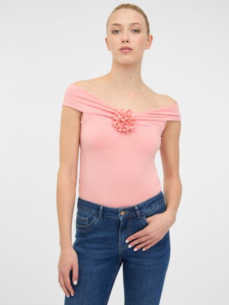 Marškinėliai trumpomis rankovėmis su aplikacija Orsay rožinė