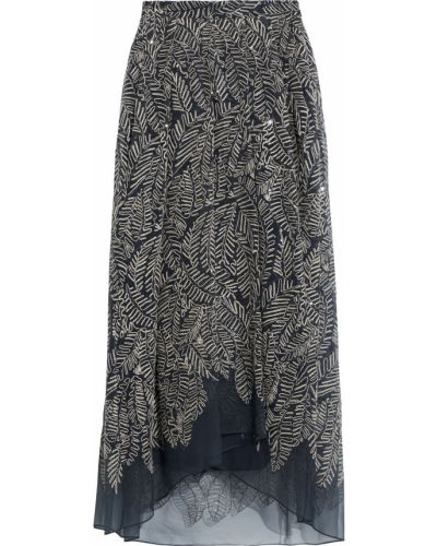 Spódnica plisowana z szyfonu Brunello Cucinelli, сzarny