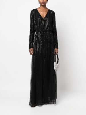 Robe de soirée brodé à paillettes Ralph Lauren Collection noir