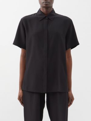 Рубашка с коротким рукавом из крепа Matteau черная