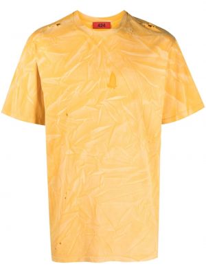 Тениска с tie-dye ефект 424 жълто