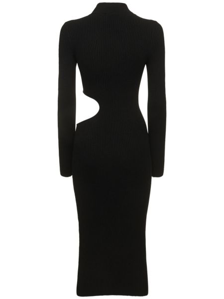 Vestido midi de cachemir de punto Reformation negro