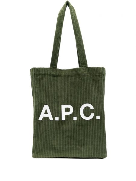 Kadife alışveriş çantası A.p.c. yeşil