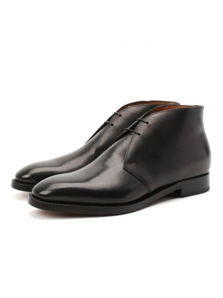 Кожаные ботинки Ralph Lauren черные