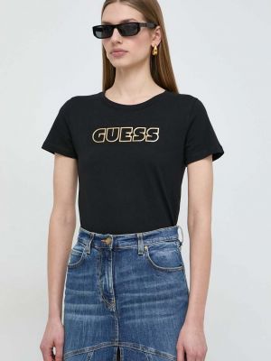 Koszulka bawełniana Guess czarna