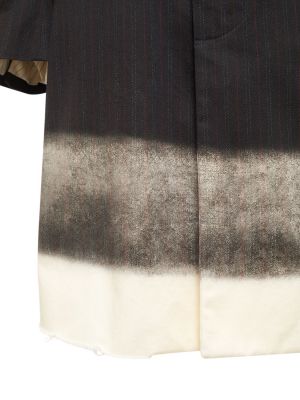 Cappotto di cotone a righe Maison Margiela grigio